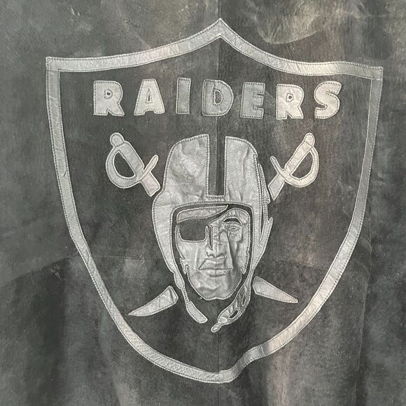 Vintage Oakland Raiders Suede Leather Jacket 80s 90s Varsity Medium Football - Picture 3 of 11
